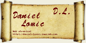 Daniel Lomić vizit kartica